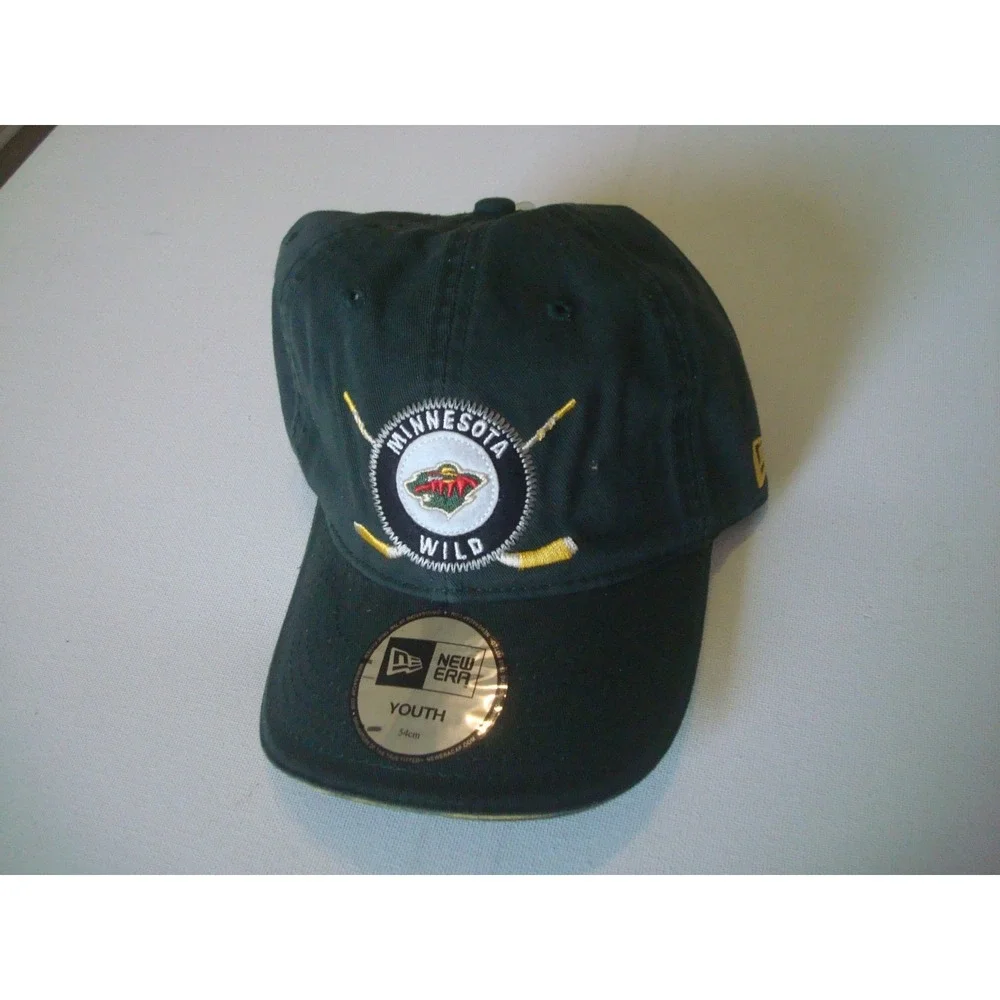 YOUTH MINNESOTA WILD   NEW ERA 00S Y2K  STRAPBACK  HAT CAP VINTAGE P2